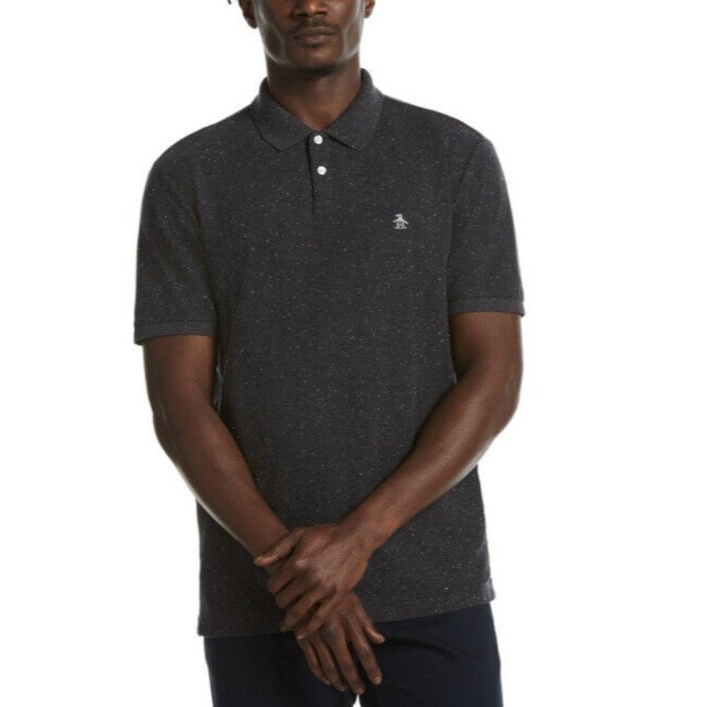 Original Penguin Mens‎ Donegal Daddy Polo Shirt True Black Size XXL